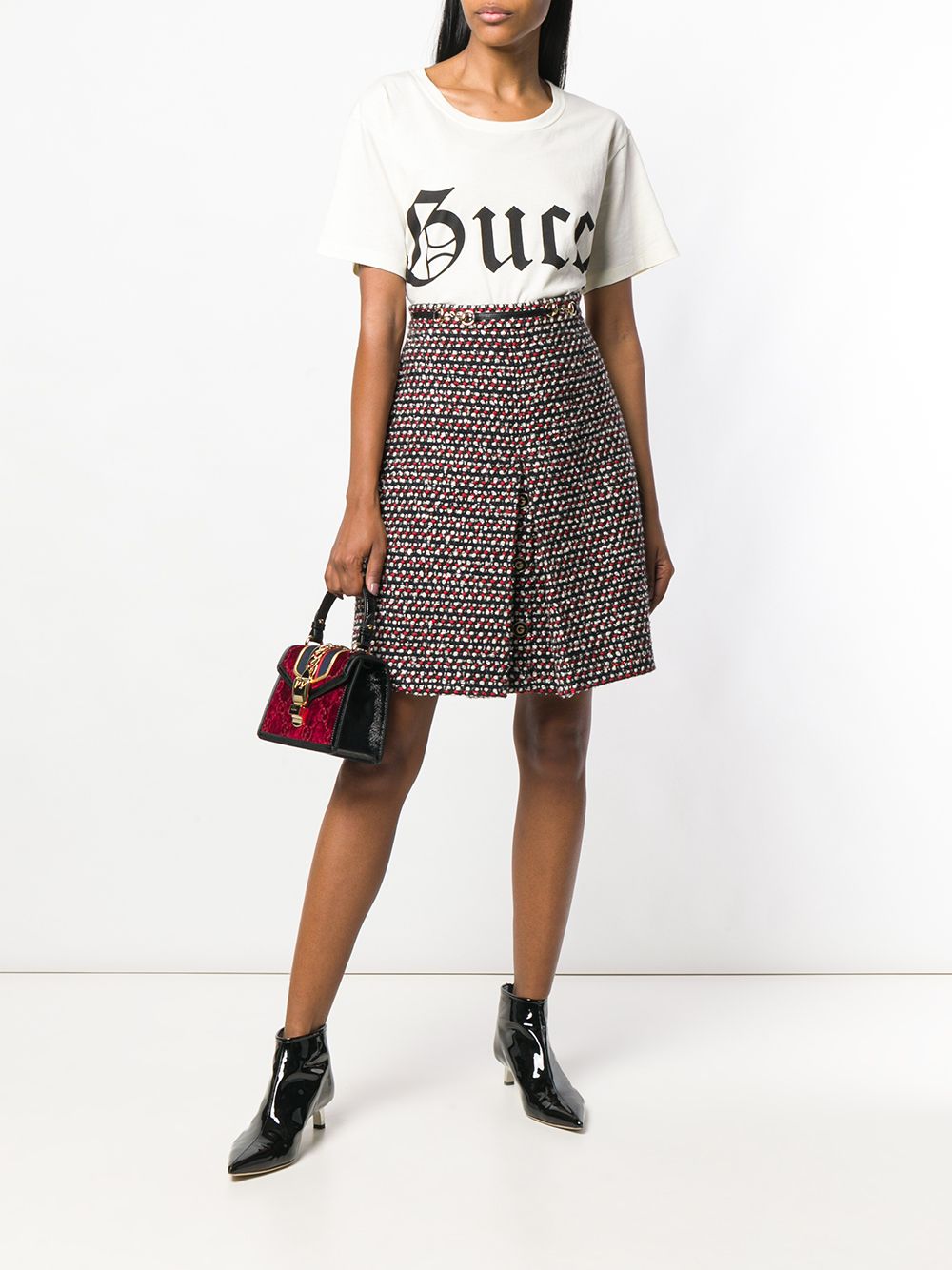 фото Gucci юбка а-образного силуэта с завышенной талией