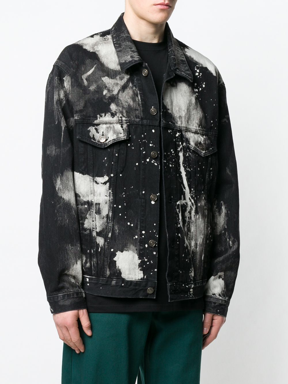 фото Balenciaga джинсовая куртка с эффектом разбрызганной краски