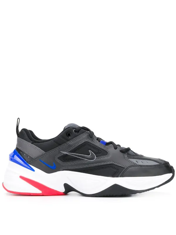 nike black m2k tekno trainers with white swoosh