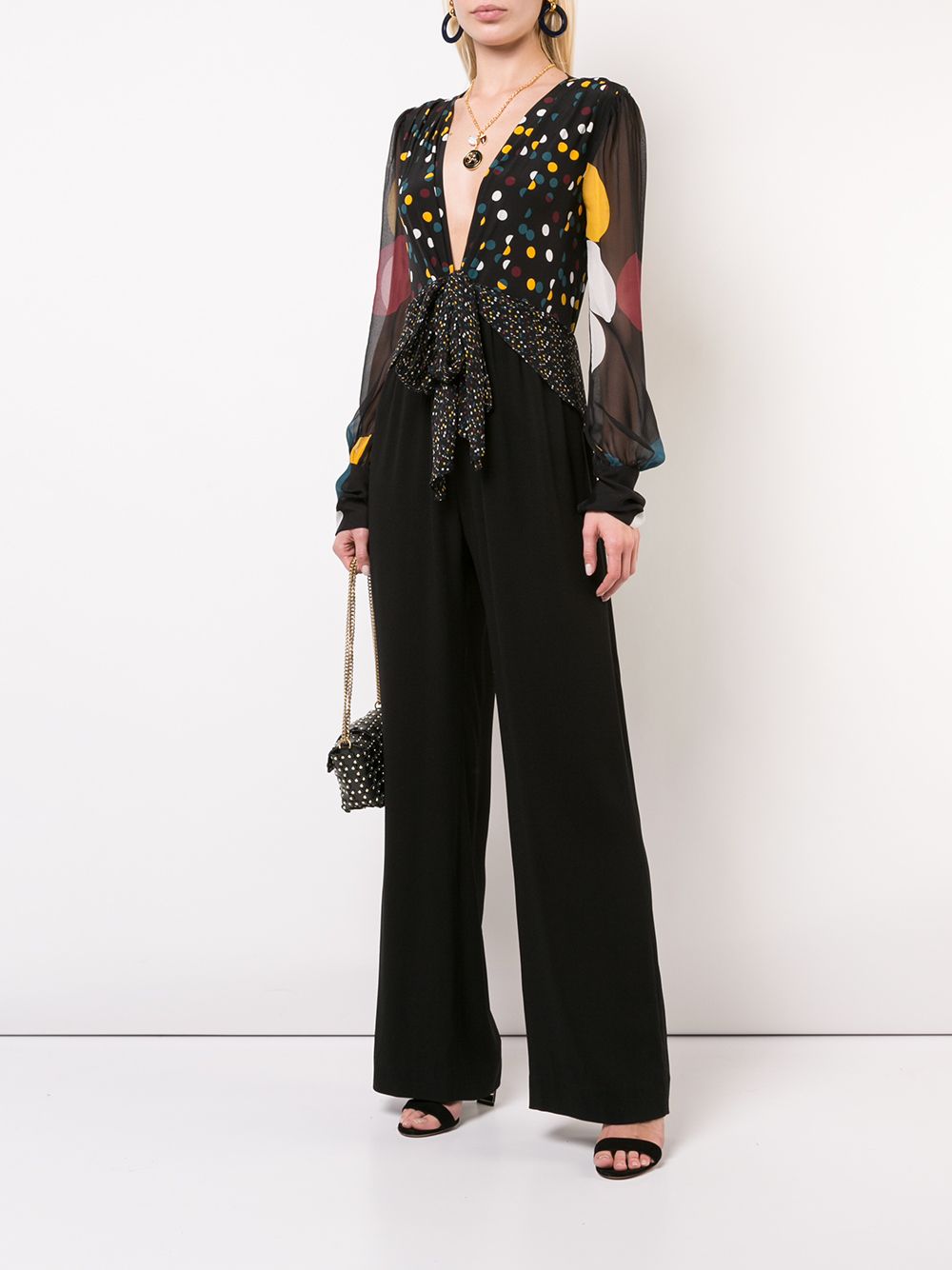 фото Dvf diane von furstenberg eclipse dot pattern jumpsuit