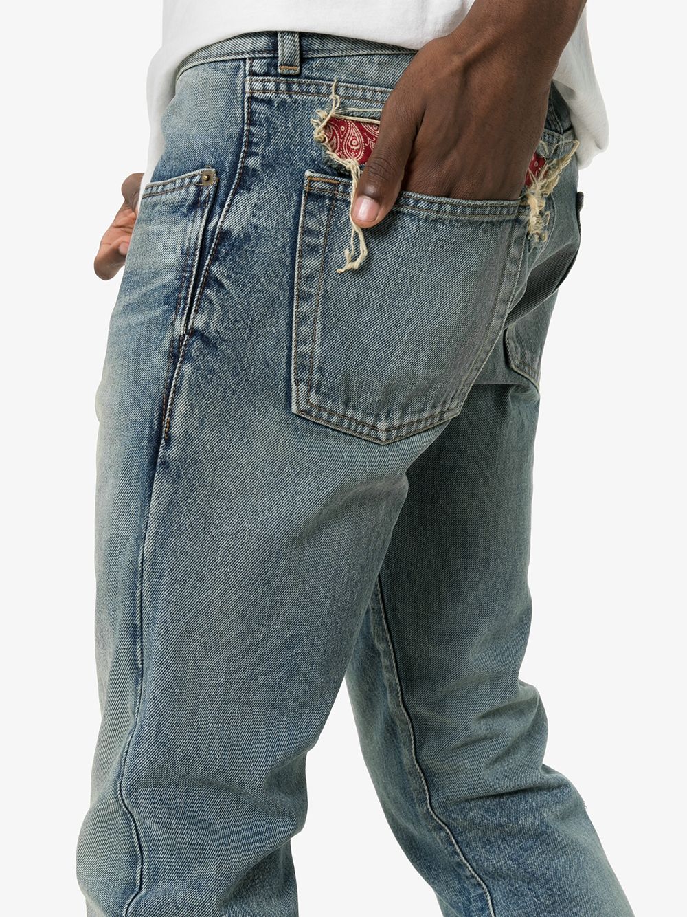 фото Saint laurent джинсы кроя слим с необработанными краями