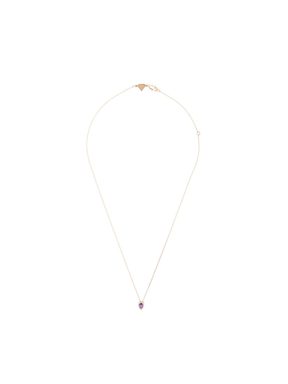 фото Alison lou 14kt yellow gold, amethyst and diamond pendant necklace