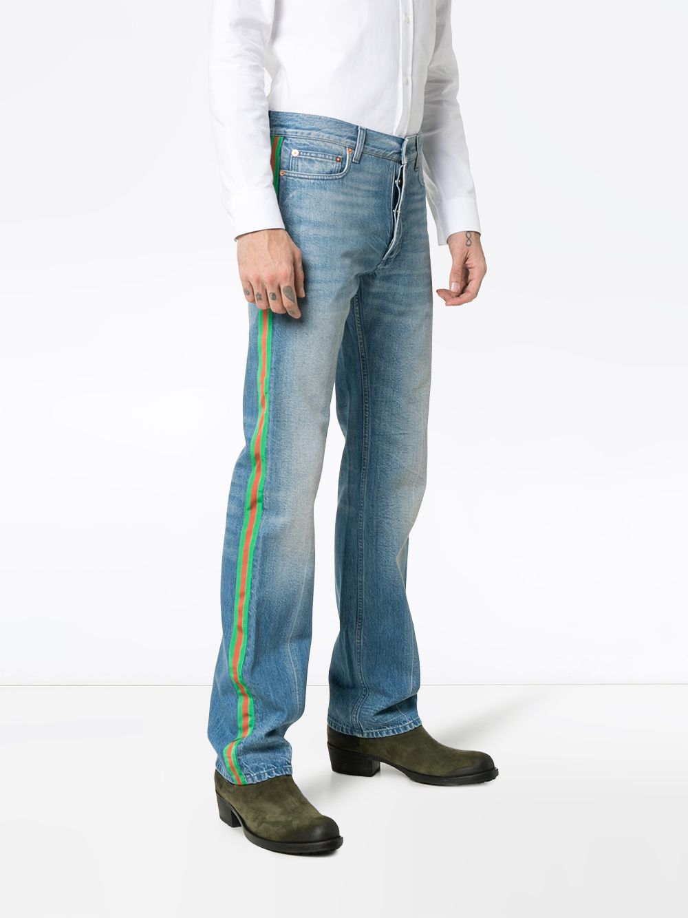 фото Gucci прямые джинсы с отделкой web