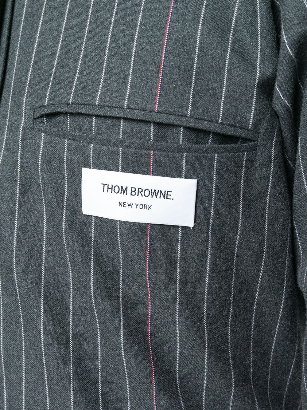 фото Thom browne фланелевая рубашка прямого кроя с длинными рукавами и полосками