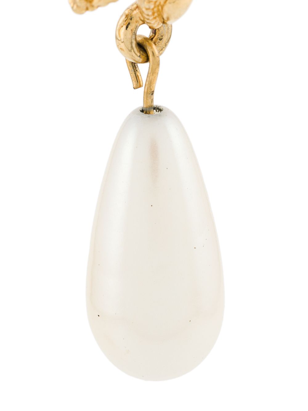 фото Susan caplan vintage 1990s vintage elizabeth taylor 18kt gold plated faux pearl drop earrings