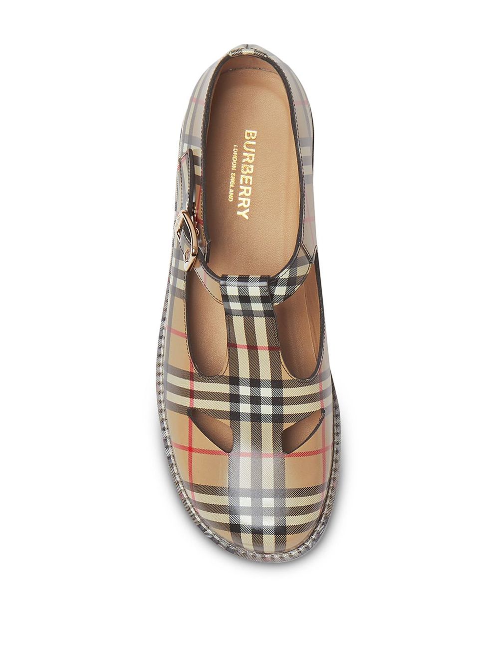 фото Burberry туфли с т-образным ремешком в клетку vintage check