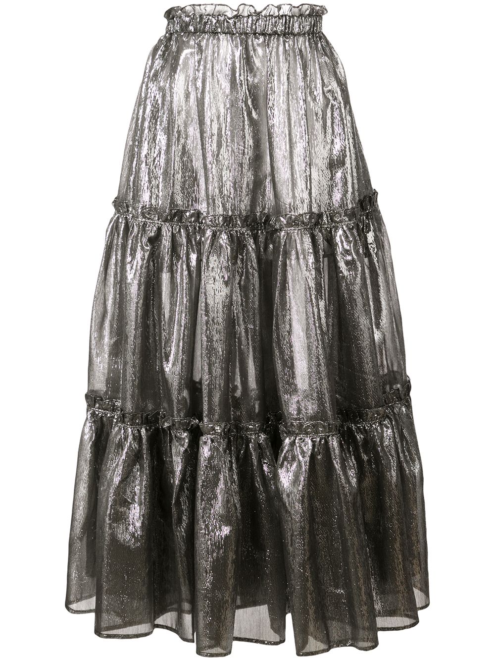фото Lisa marie fernandez юбка с оборками и металлическим отблеском