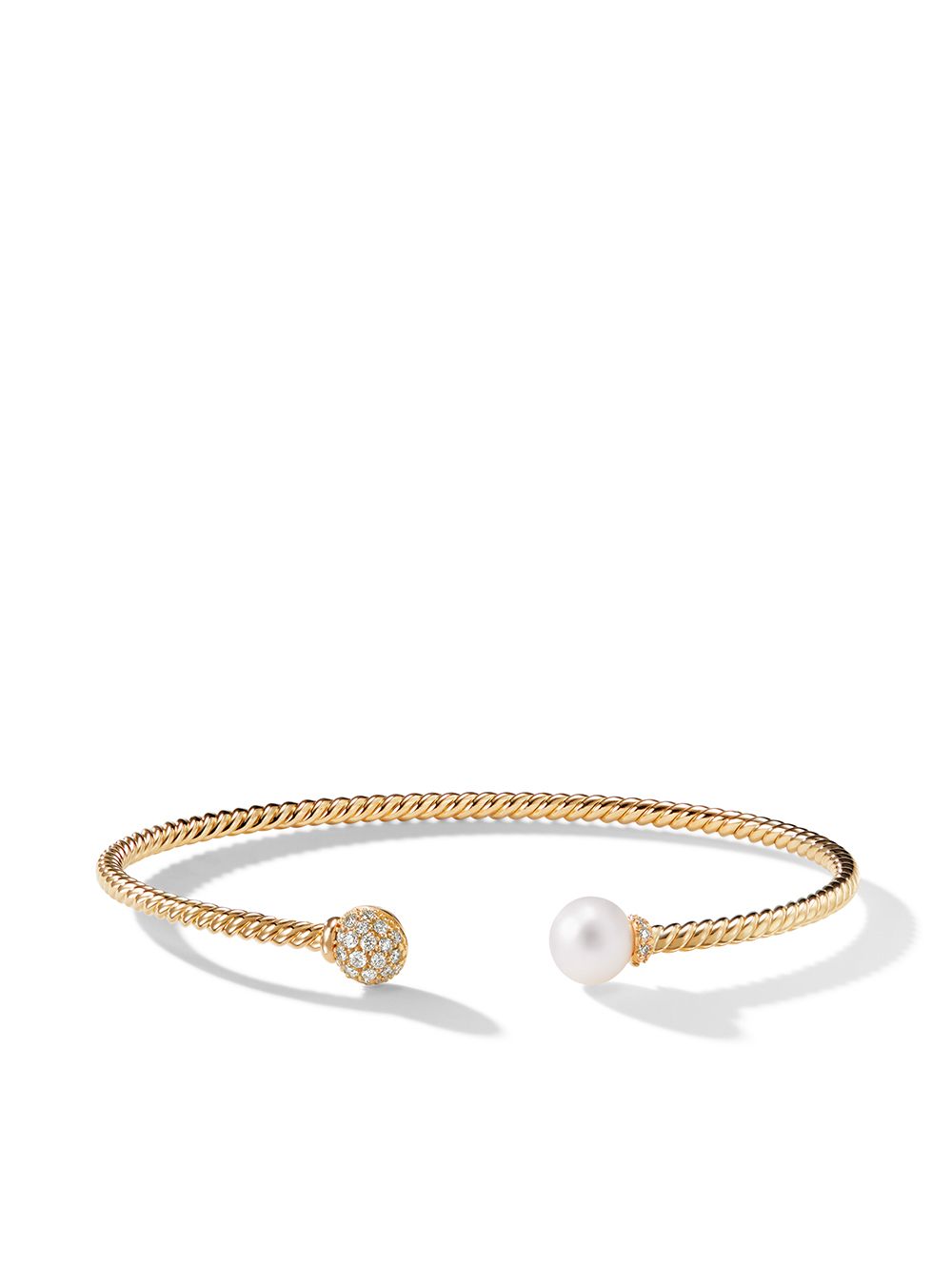 фото David yurman 18kt yellow gold petite solari bead diamond and pearl cuff