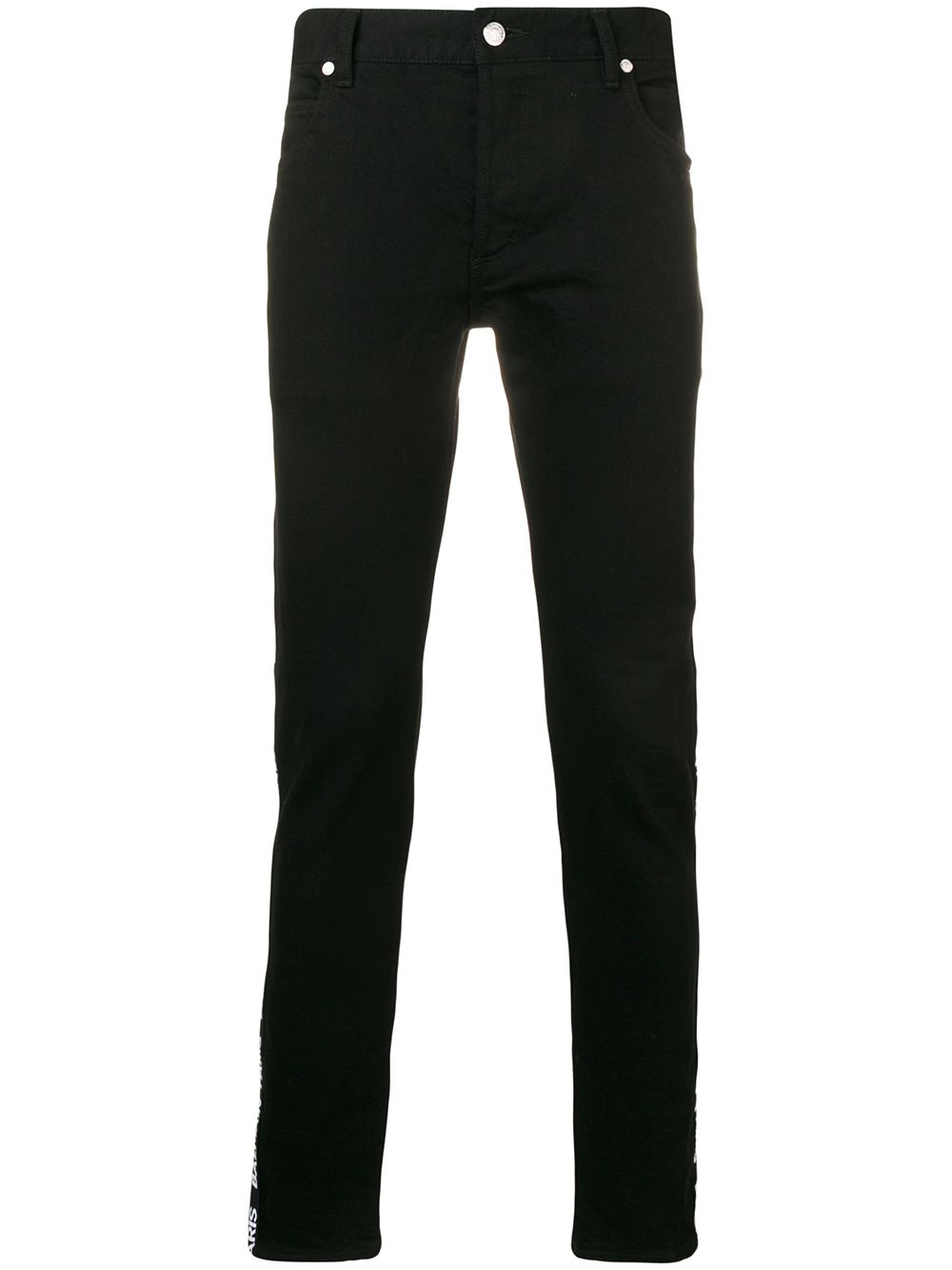 фото Balmain джинсы кроя слим с логотипом на лампасах