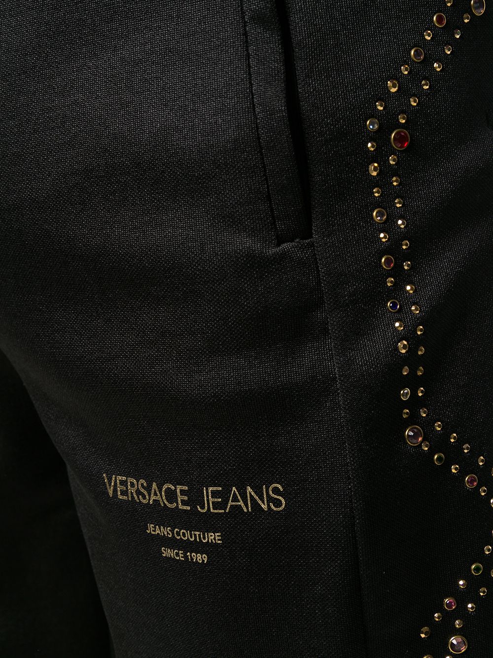 фото Versace jeans couture декорированные спортивные брюки широкого кроя