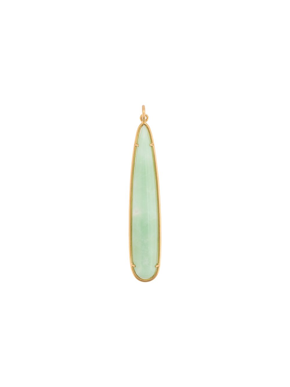 фото Irene neuwirth 18kt yellow gold long mint chrysoprase teardrop pendant