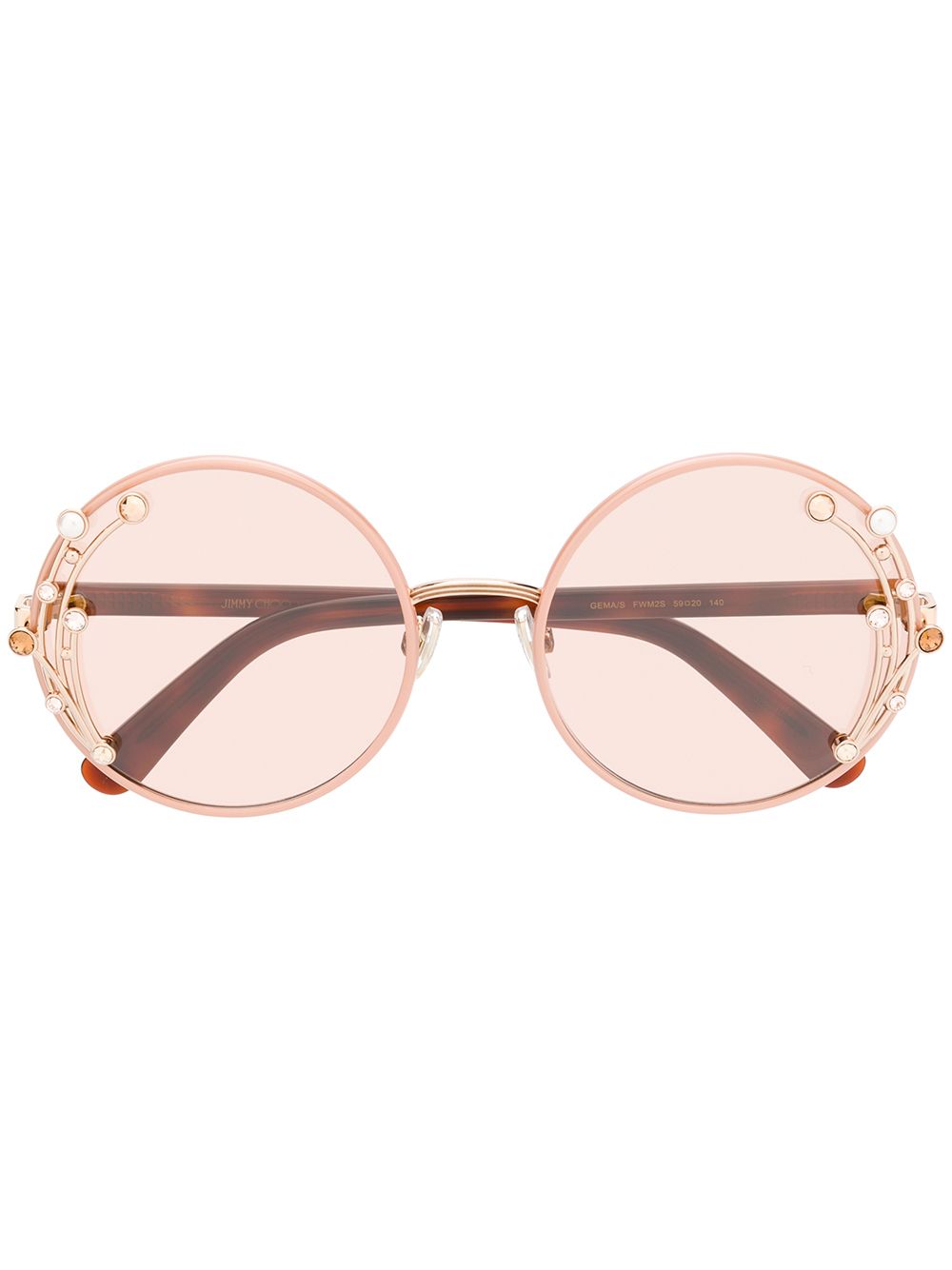 фото Jimmy choo eyewear солнцезащитные очки в круглой оправе с декором