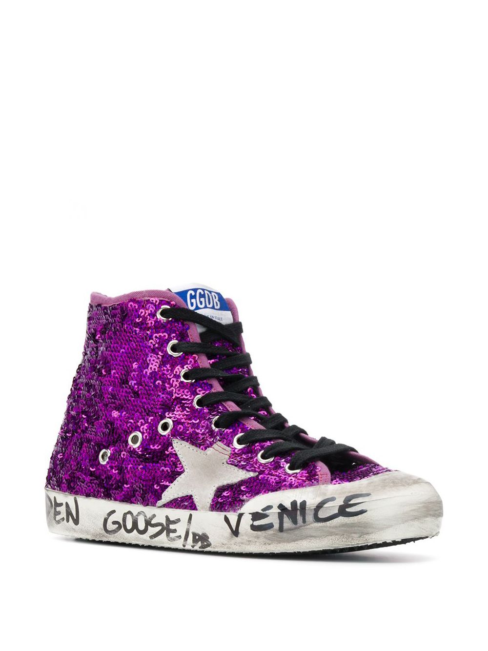 фото Golden goose высокие кеды venice с блестками