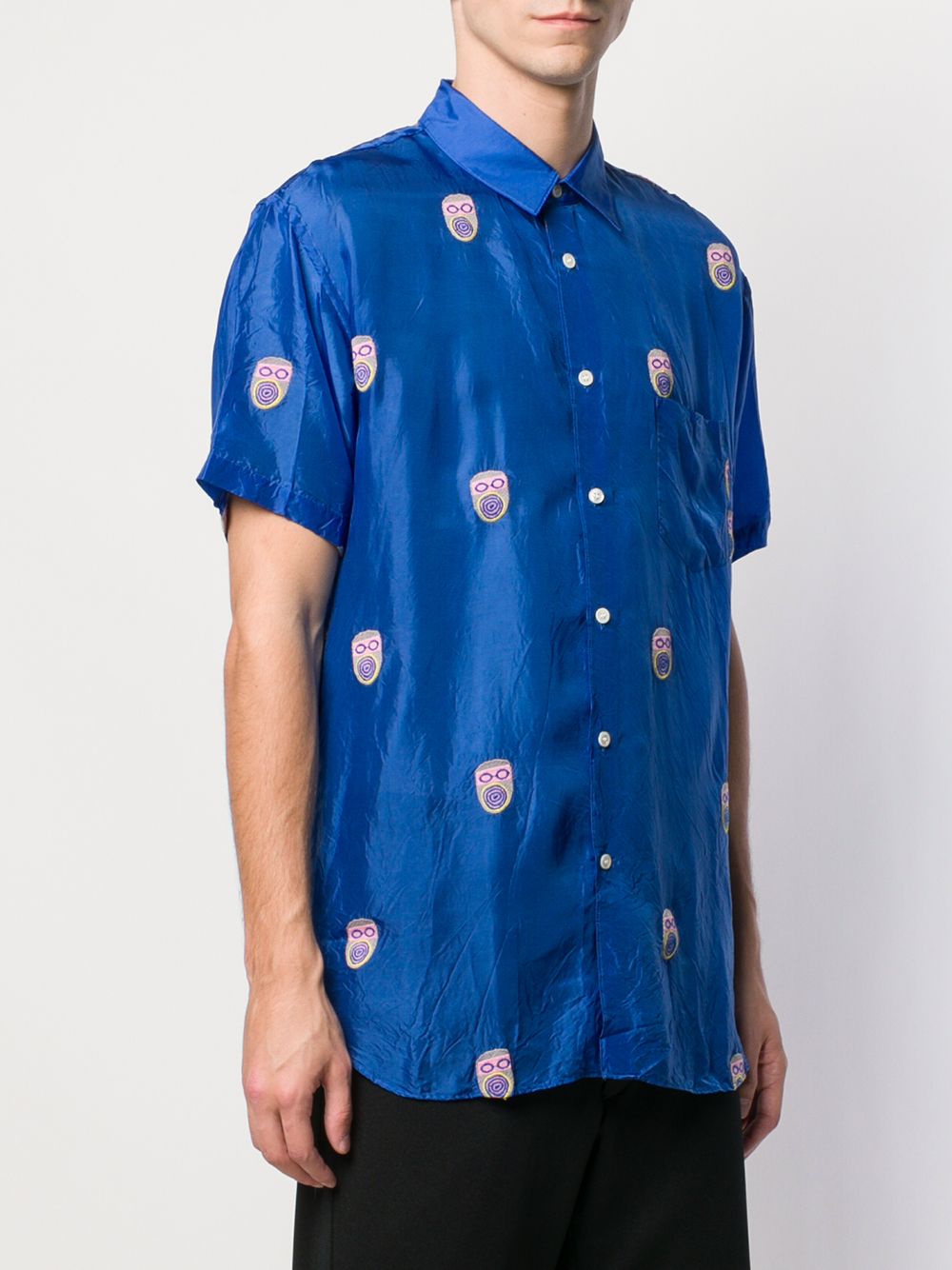 фото Comme des garçons shirt рубашка face с вышивкой