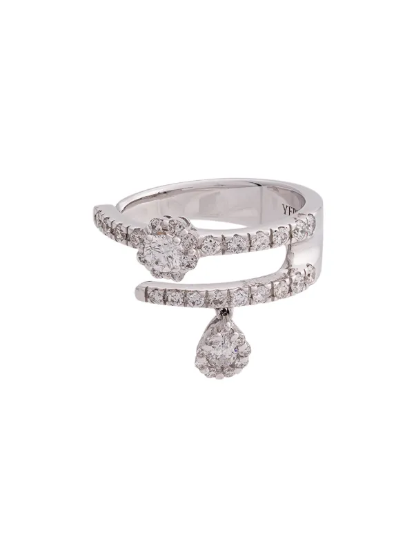 Yeprem 18kt White Gold Diamond Double Band Ring Farfetch