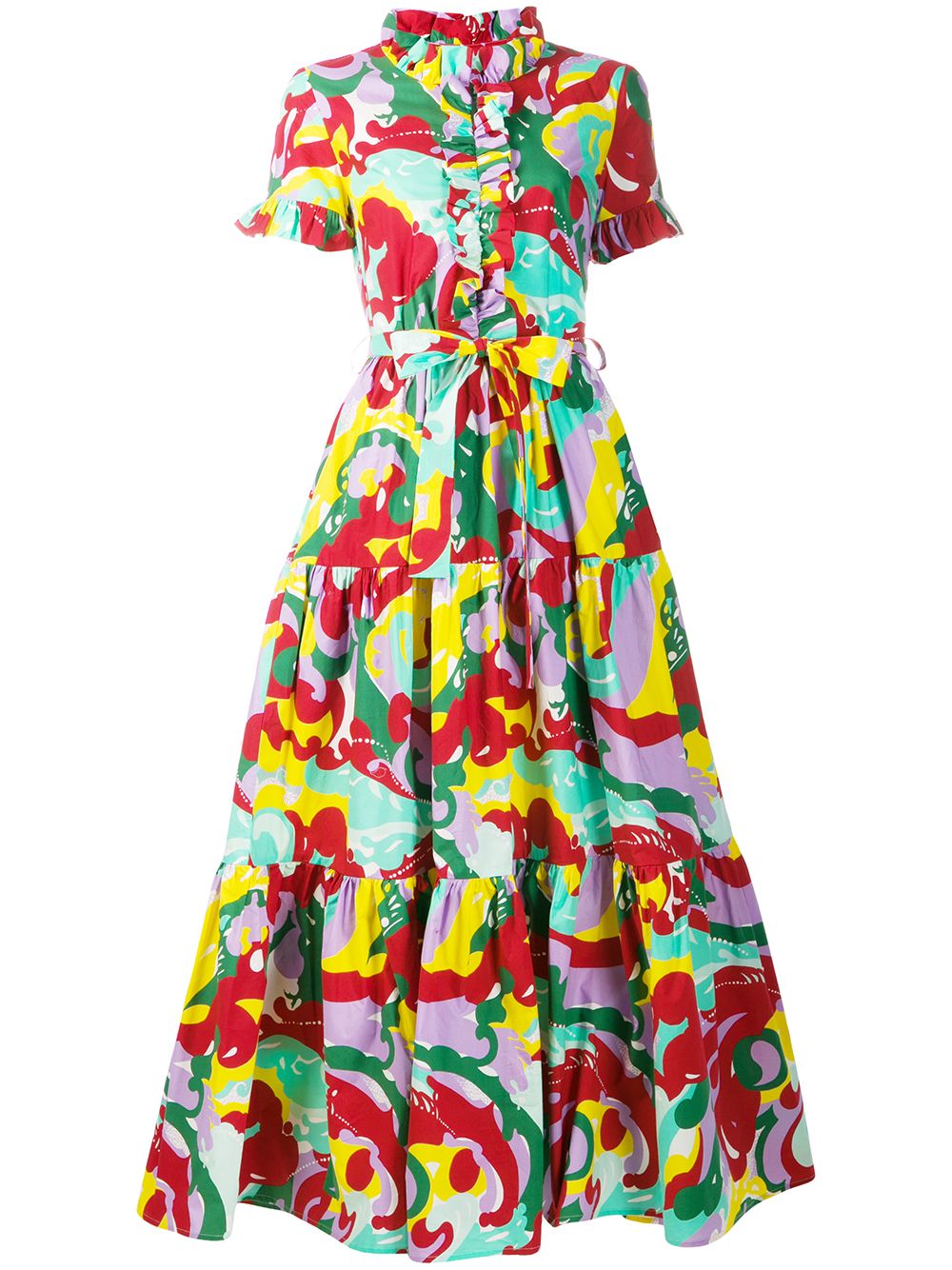 фото La doublej платье с абстрактным принтом и оборками