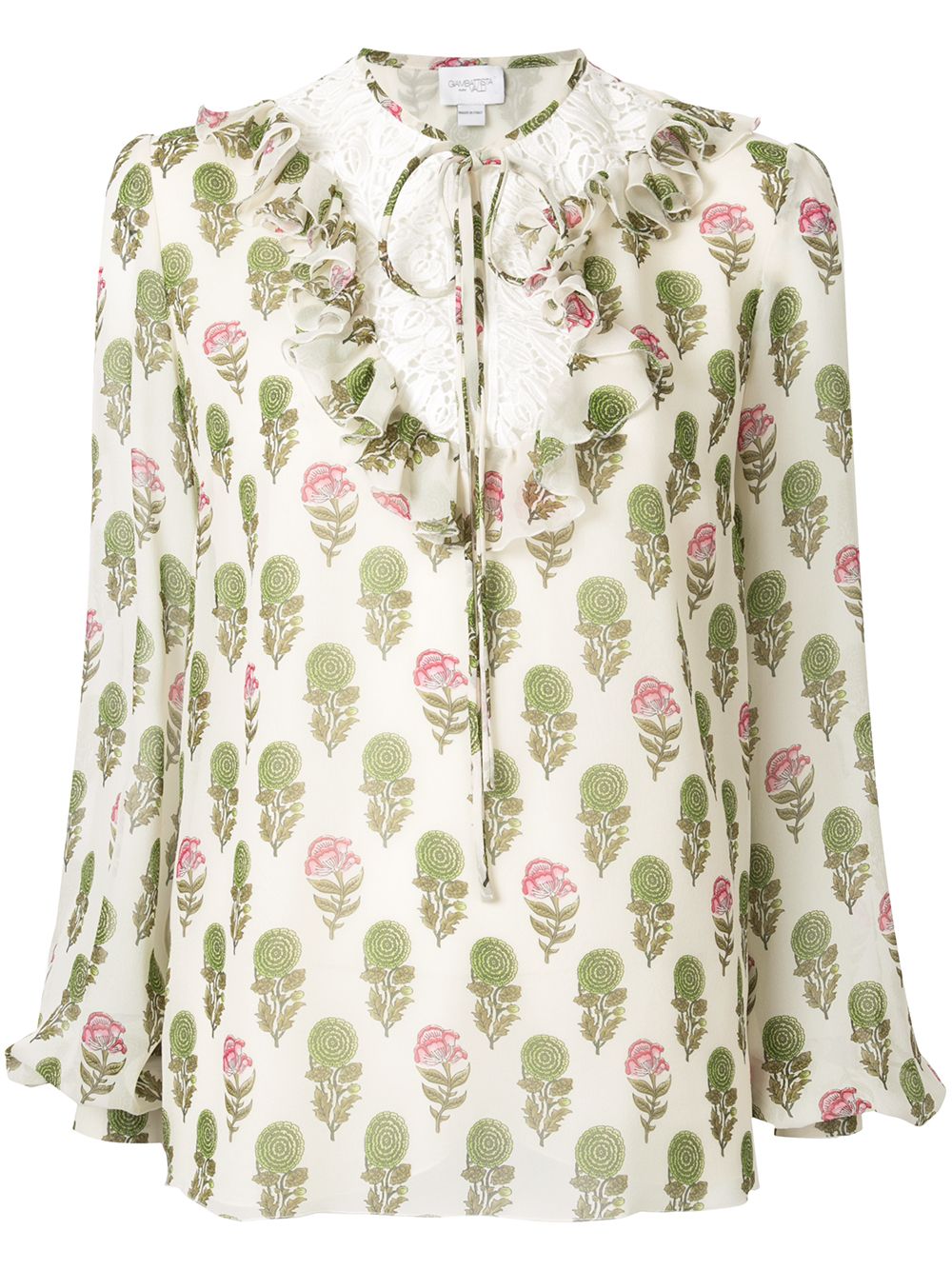 фото Giambattista valli блузка с цветочным принтом и оборками