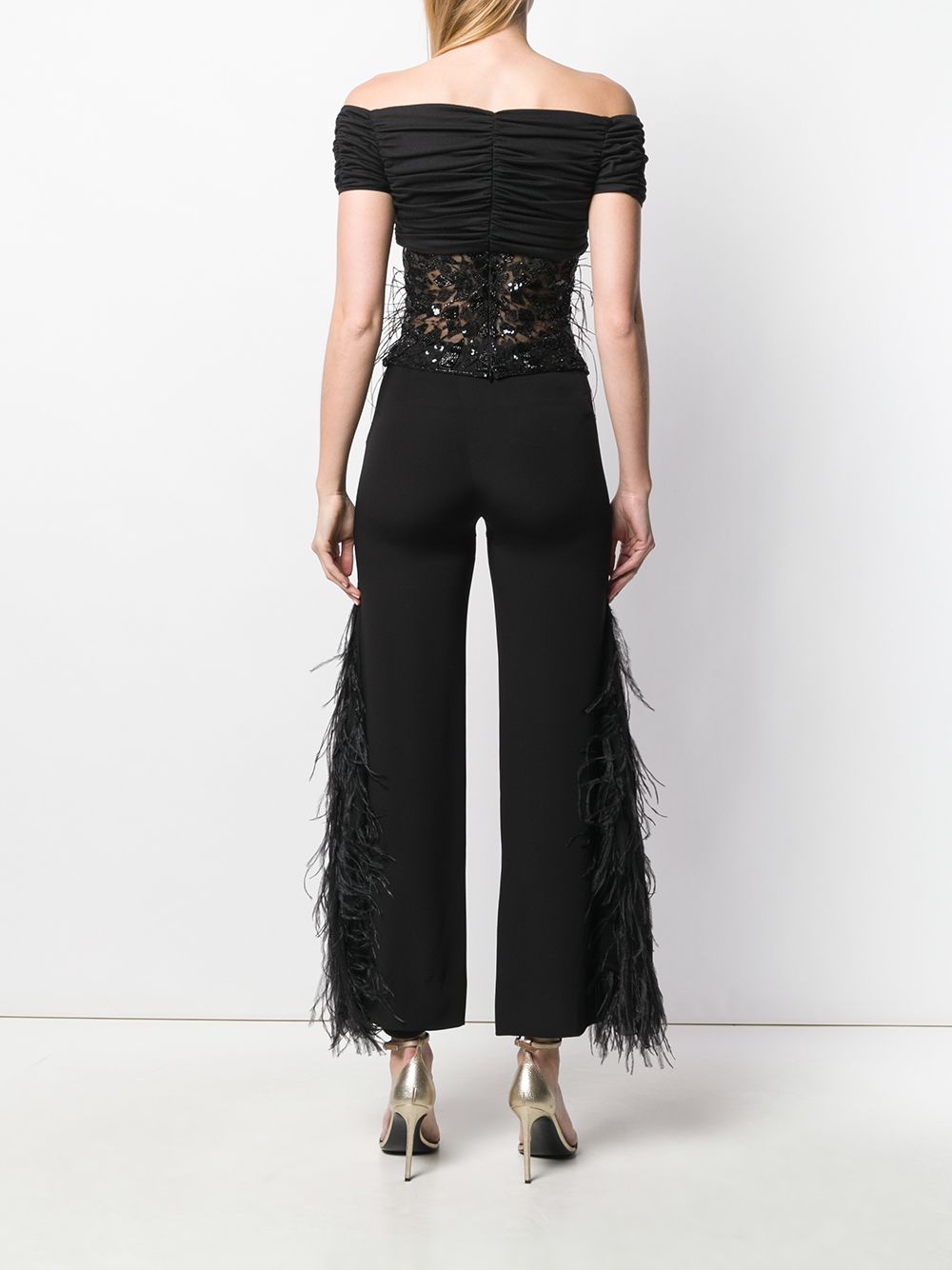 фото Valentino pre-owned feather embellished trousers & top