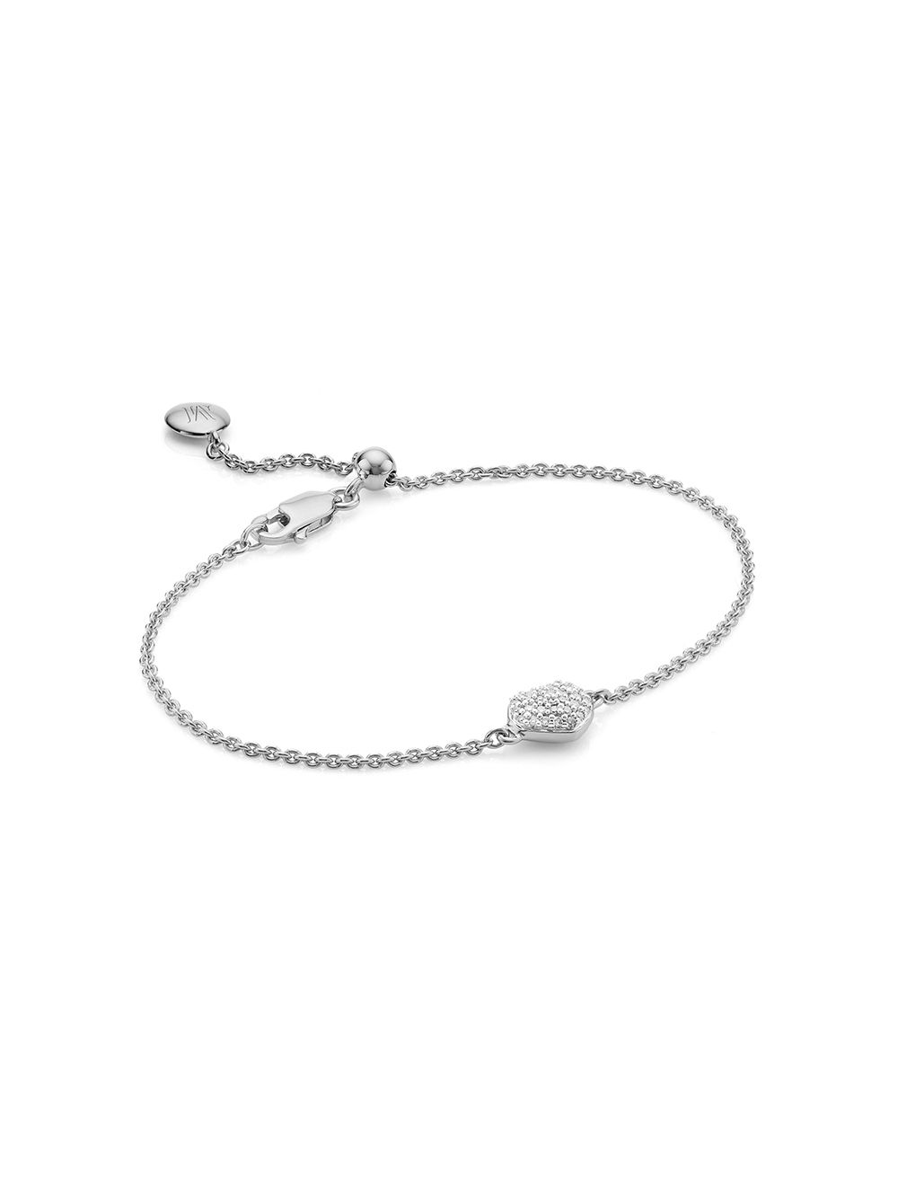 фото Monica vinader nura mini heart diamond bracelet