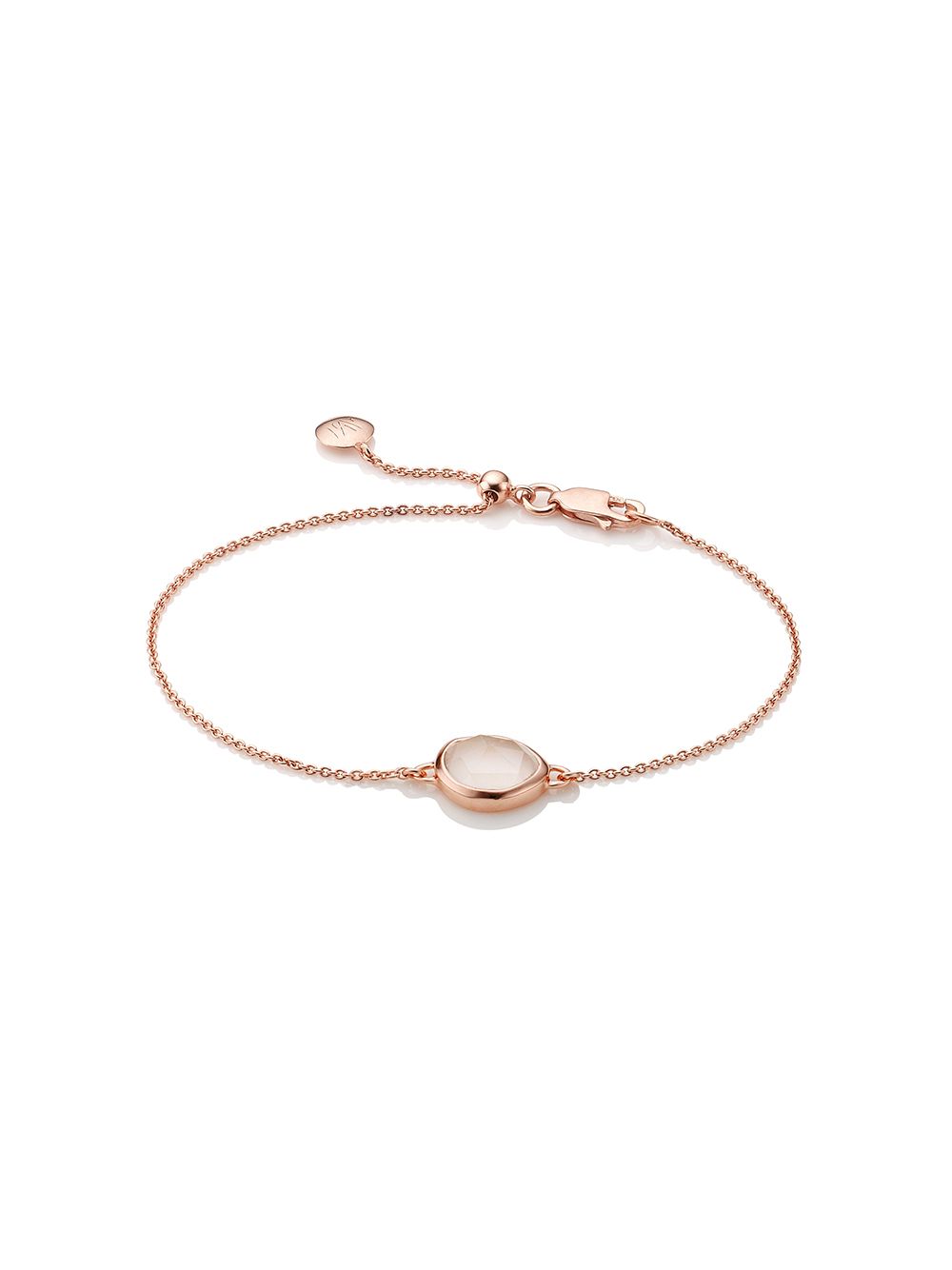 фото Monica vinader rp siren fine chain rose quartz bracelet