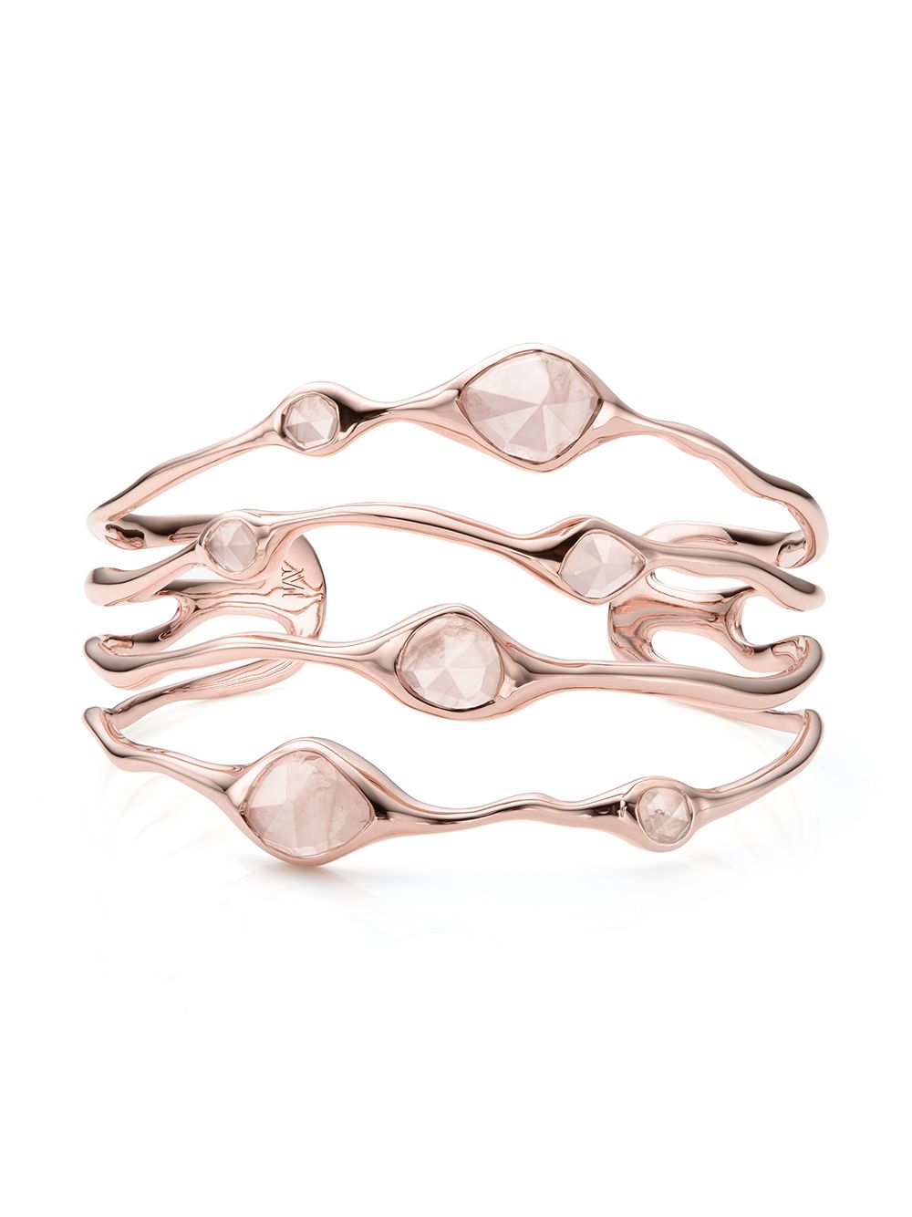 фото Monica vinader rp siren cluster cocktail rose quartz cuff