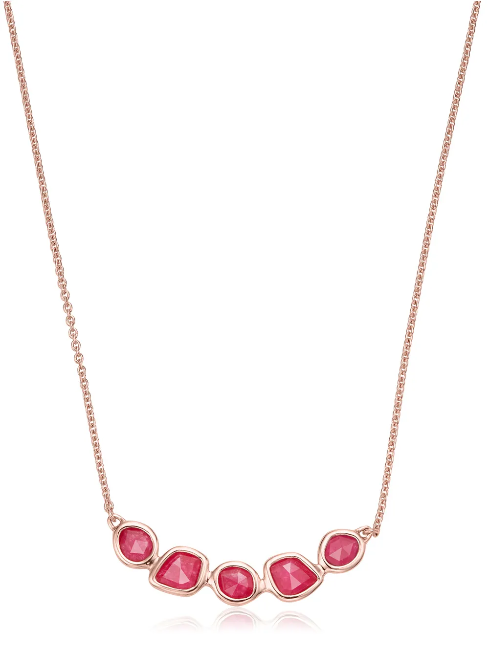 фото Monica vinader rp siren mini nugget pink quartz cluster necklace