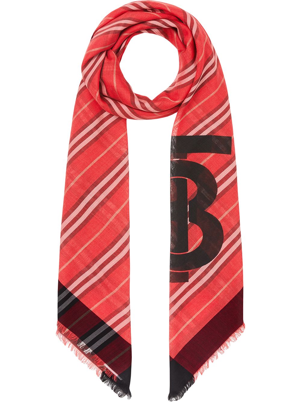 фото Burberry жаккардовый платок с монограммой и полосками icon stripe
