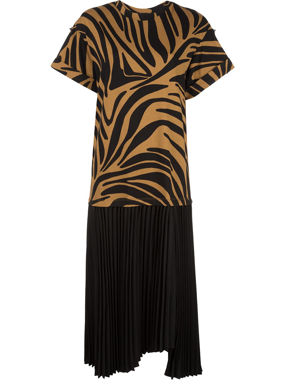 фото 3.1 phillip lim плиссированное платье-футболка с зебровым принтом