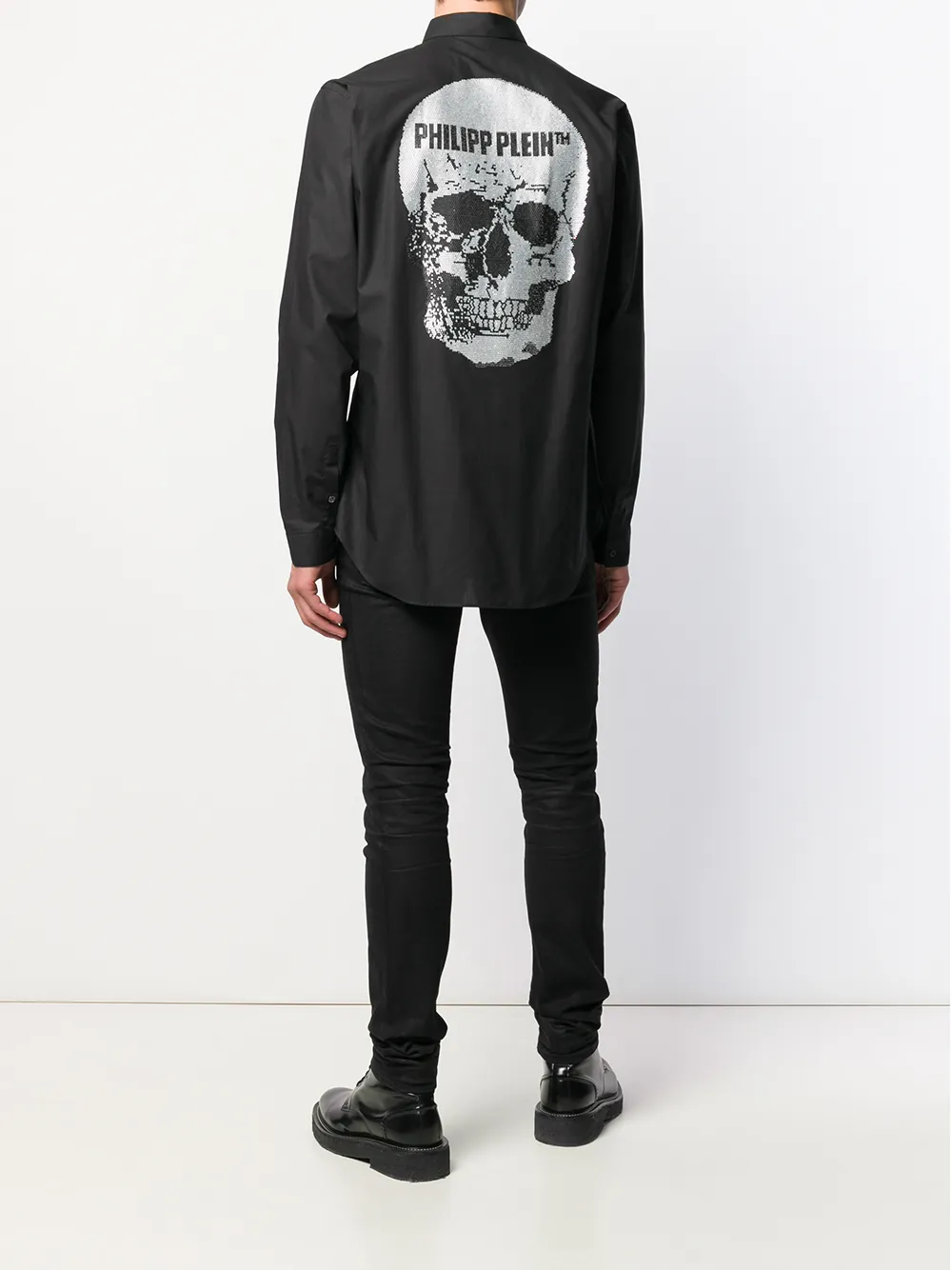 фото Philipp plein рубашка с декором skull