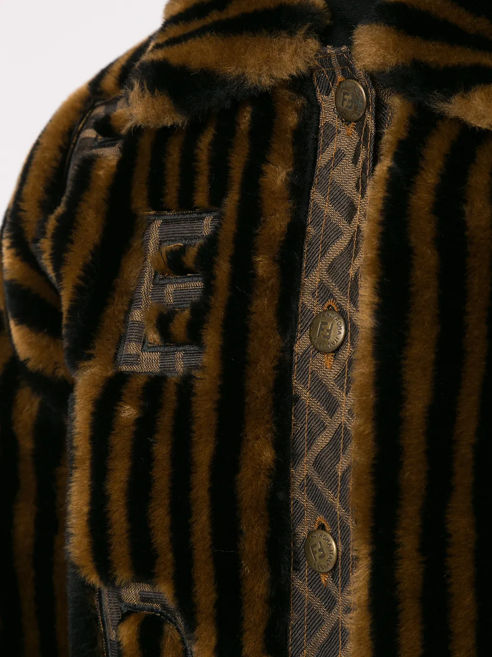 фото Fendi pre-owned укороченная куртка в полоску