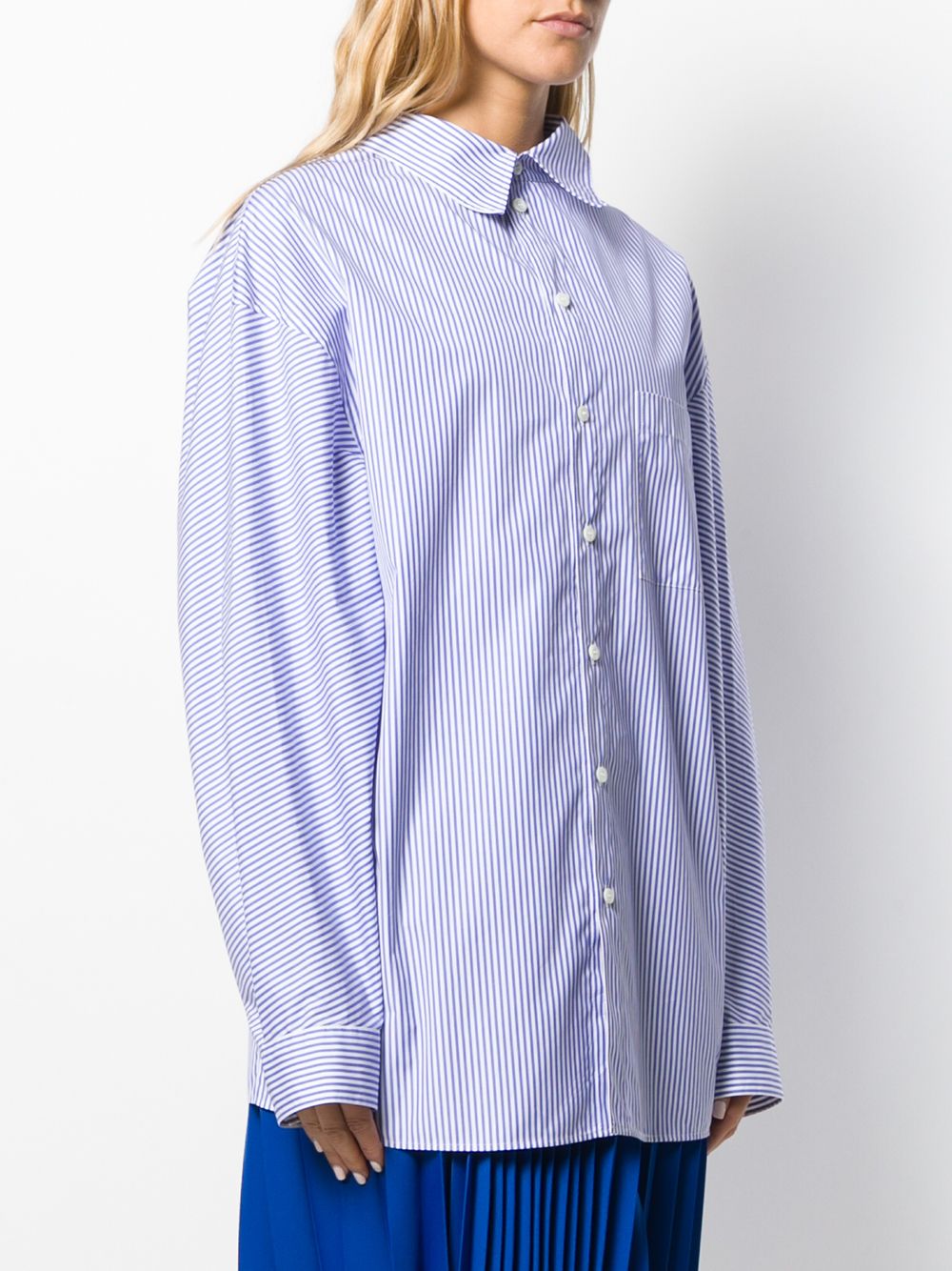 фото Balenciaga рубашка свободного кроя в полоску