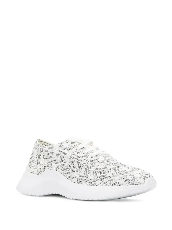 calvin klein white slip on shoes