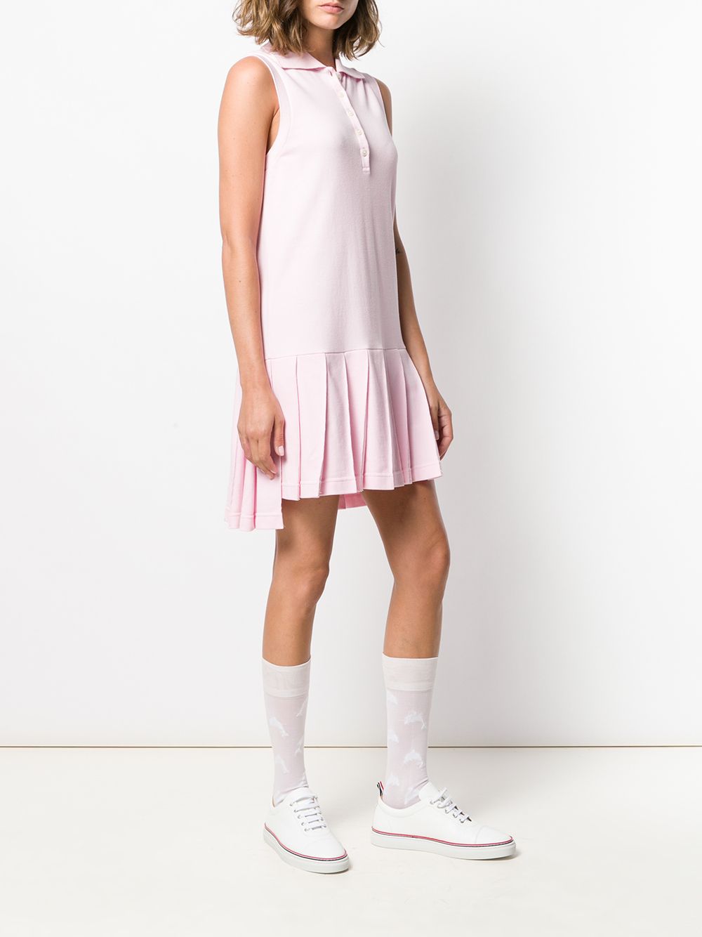 фото Thom browne теннисное платье из пике с плиссированной юбкой