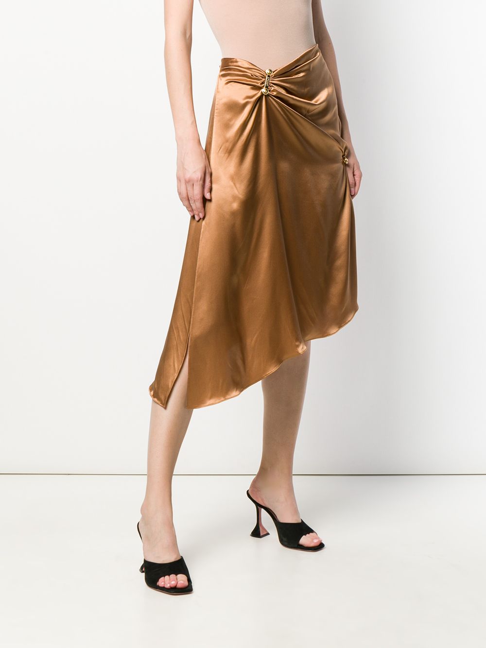фото Versace декорированная юбка миди с драпировкой