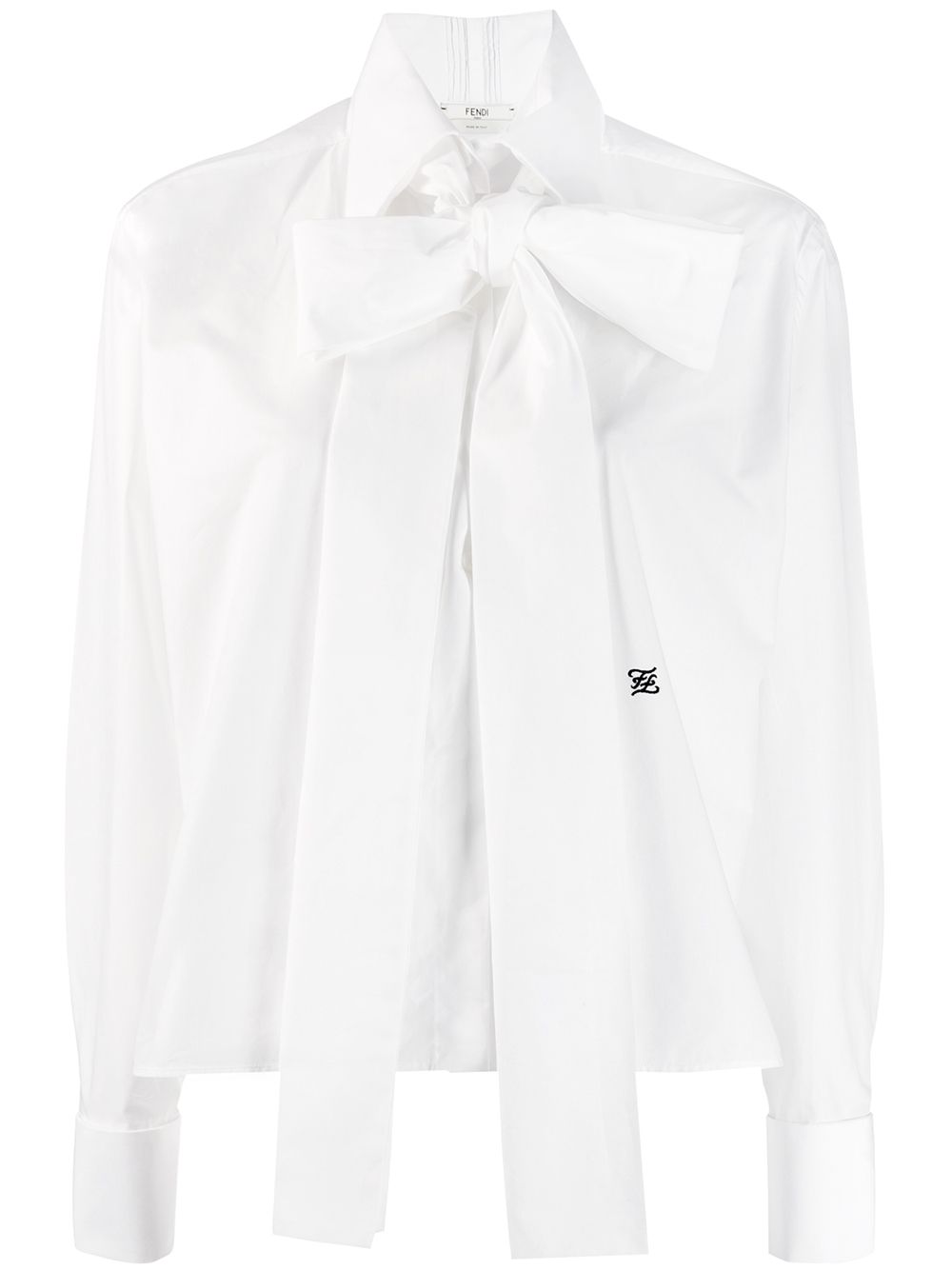 фото Fendi блузка из тафты с бантом