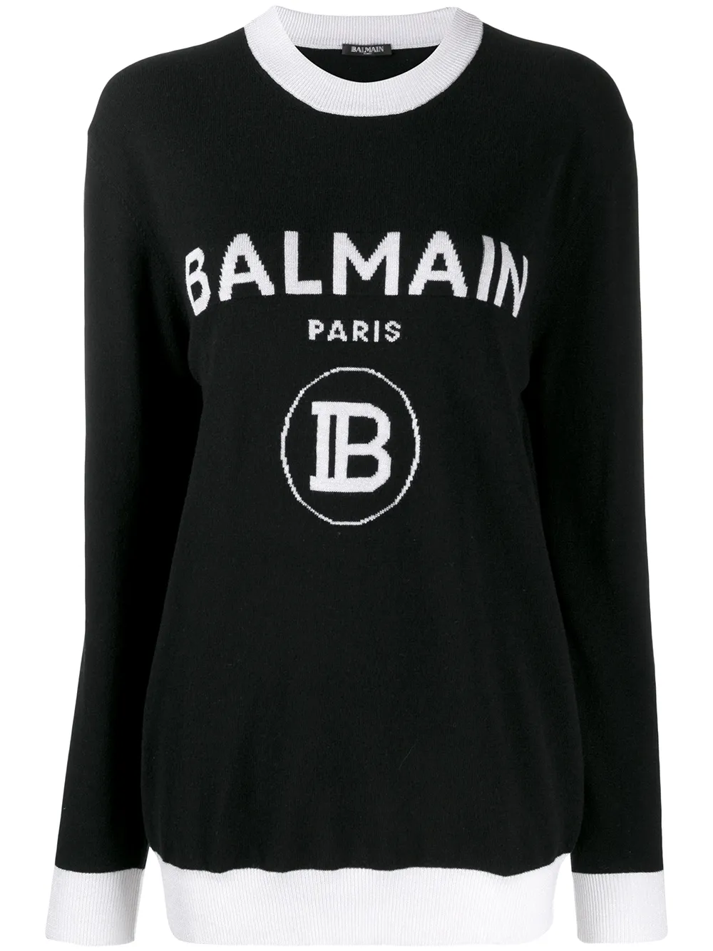 фото Balmain свитер с логотипом вязки интарсия