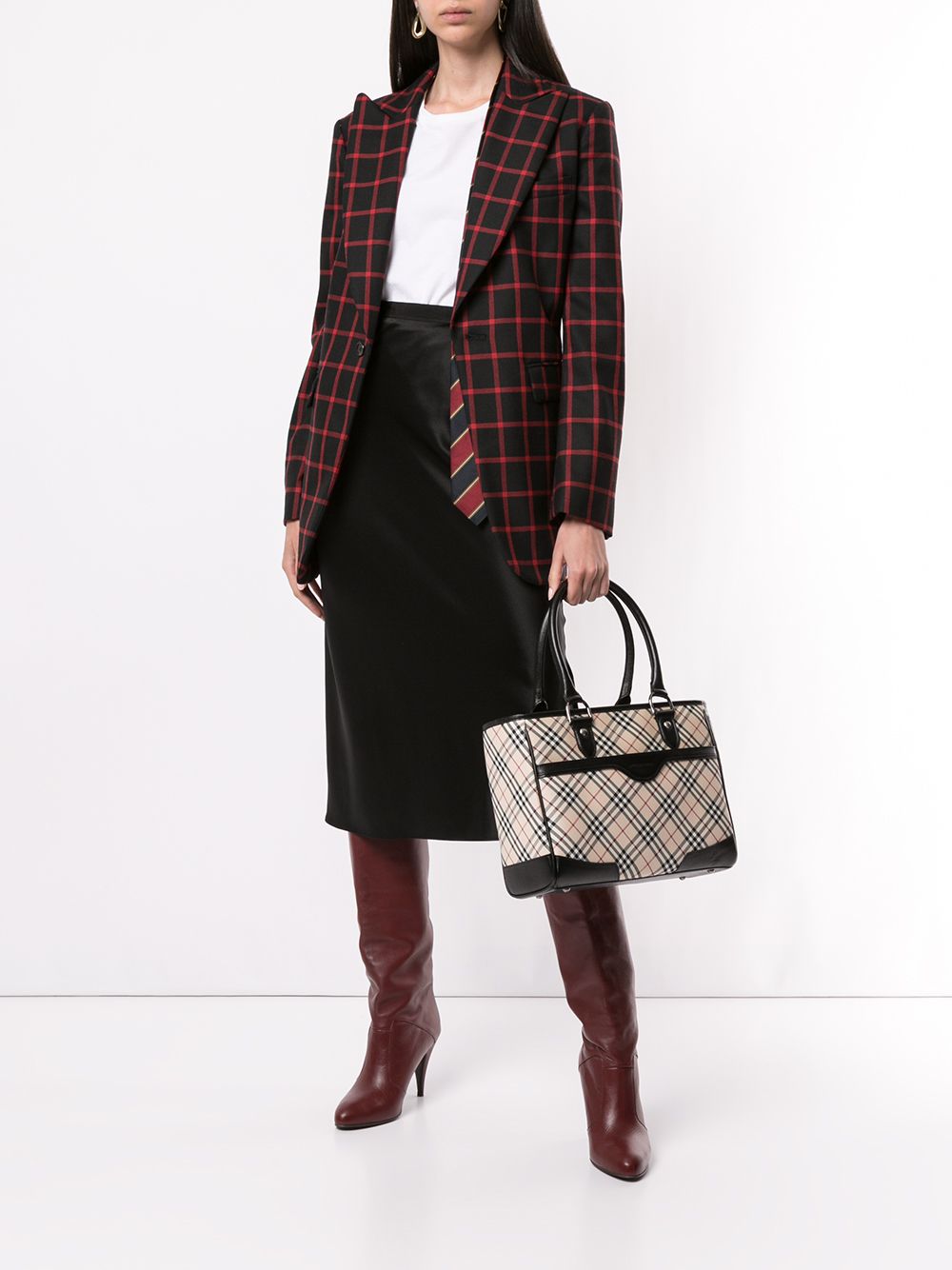 фото Burberry pre-owned сумка-тоут в клетку classic check