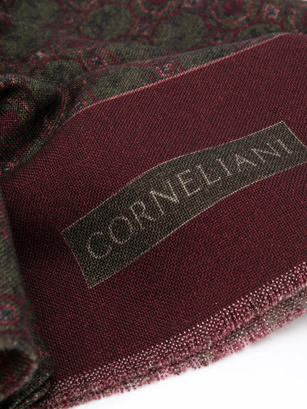 фото Corneliani шарф с бахромой и принтом