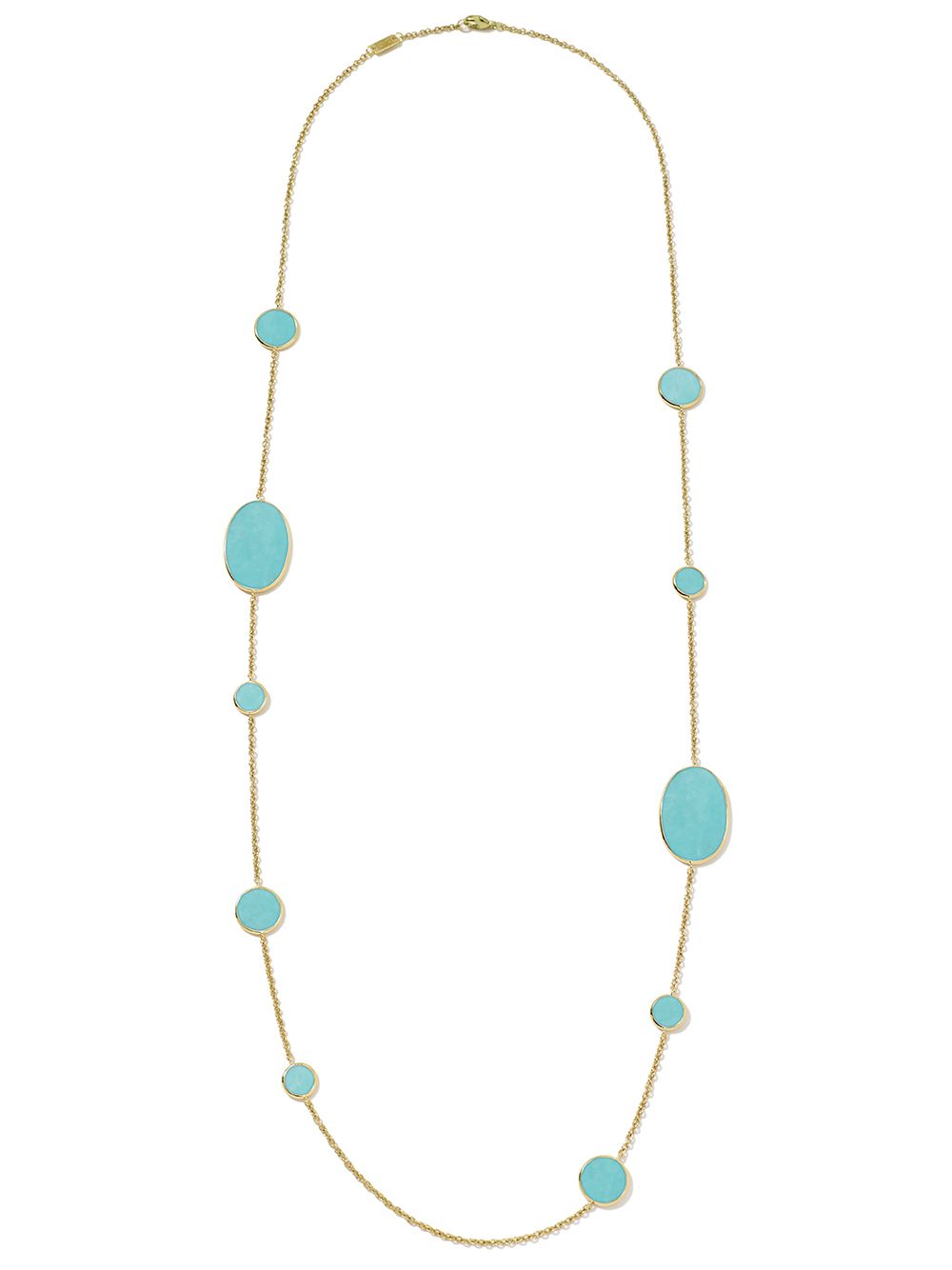 фото Ippolita золотое колье polished rock candy multi shape с бирюзой