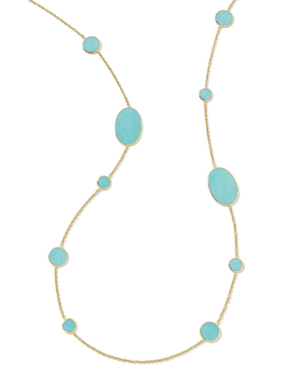 фото Ippolita золотое колье polished rock candy multi shape с бирюзой