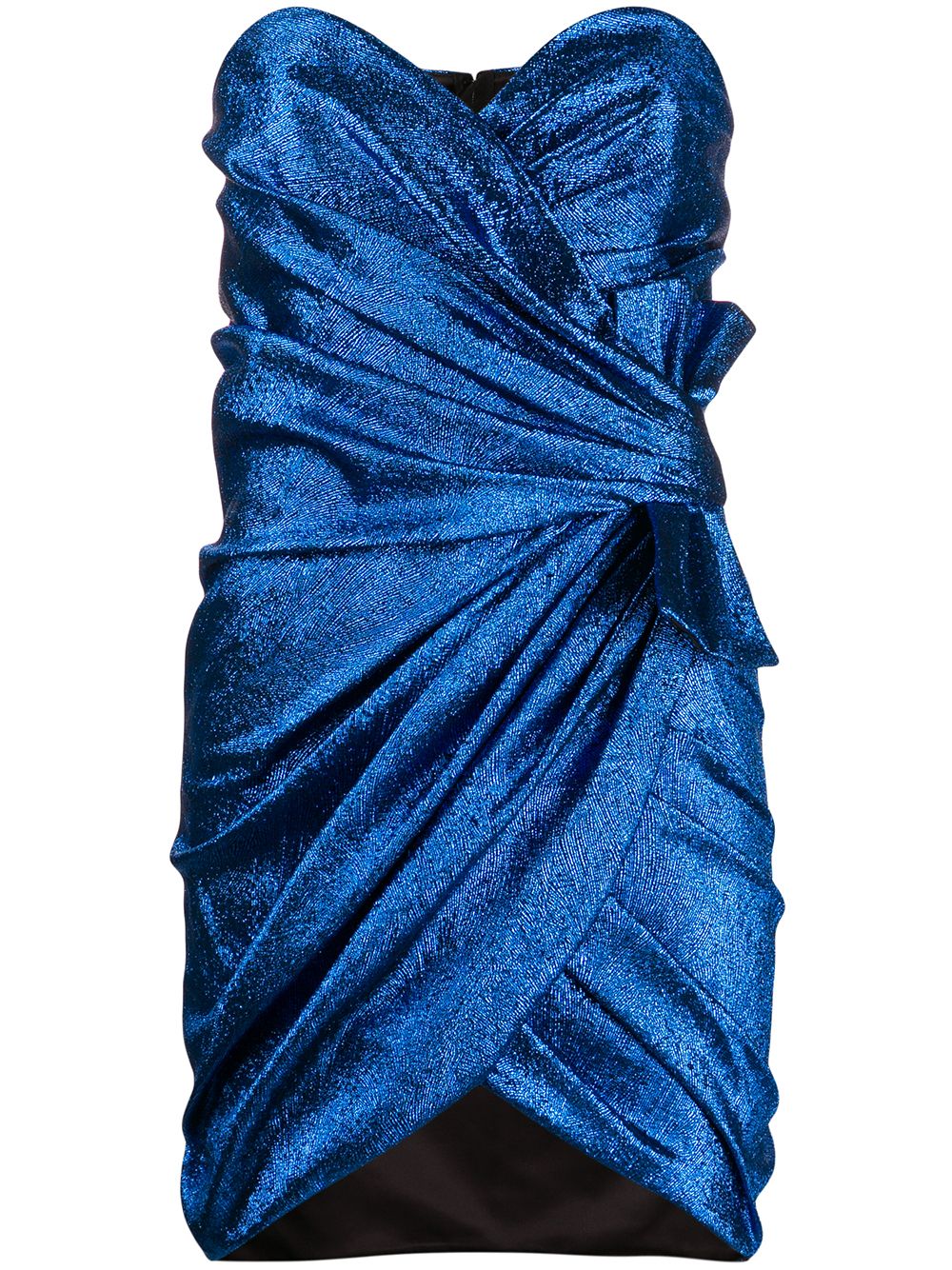 фото Saint laurent платье мини из ткани ламе с драпировкой