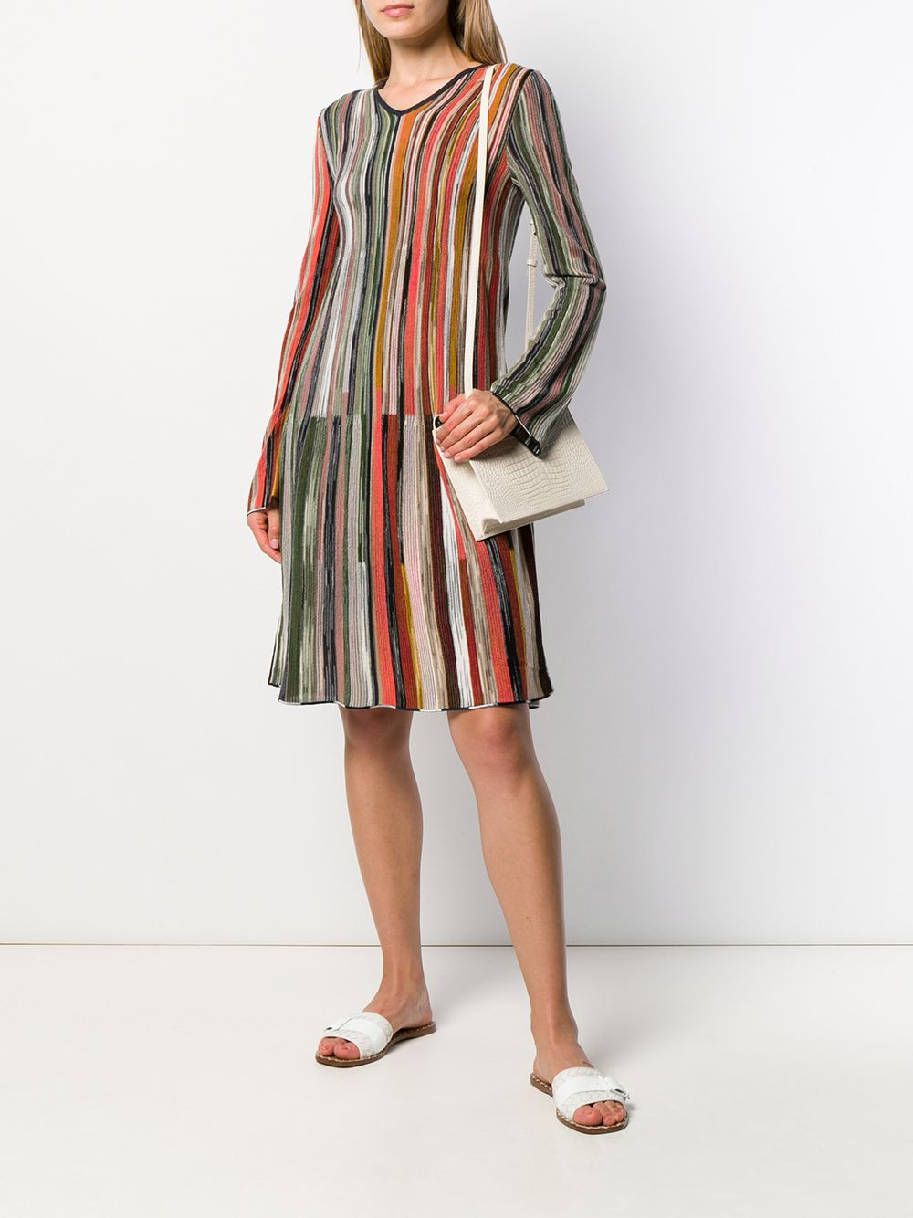 фото M missoni трикотажное платье в полоску