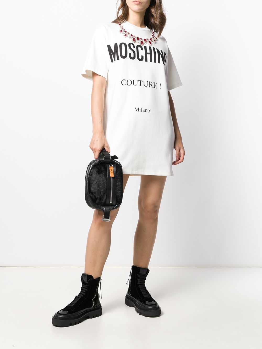 фото Moschino платье-футболка с логотипом