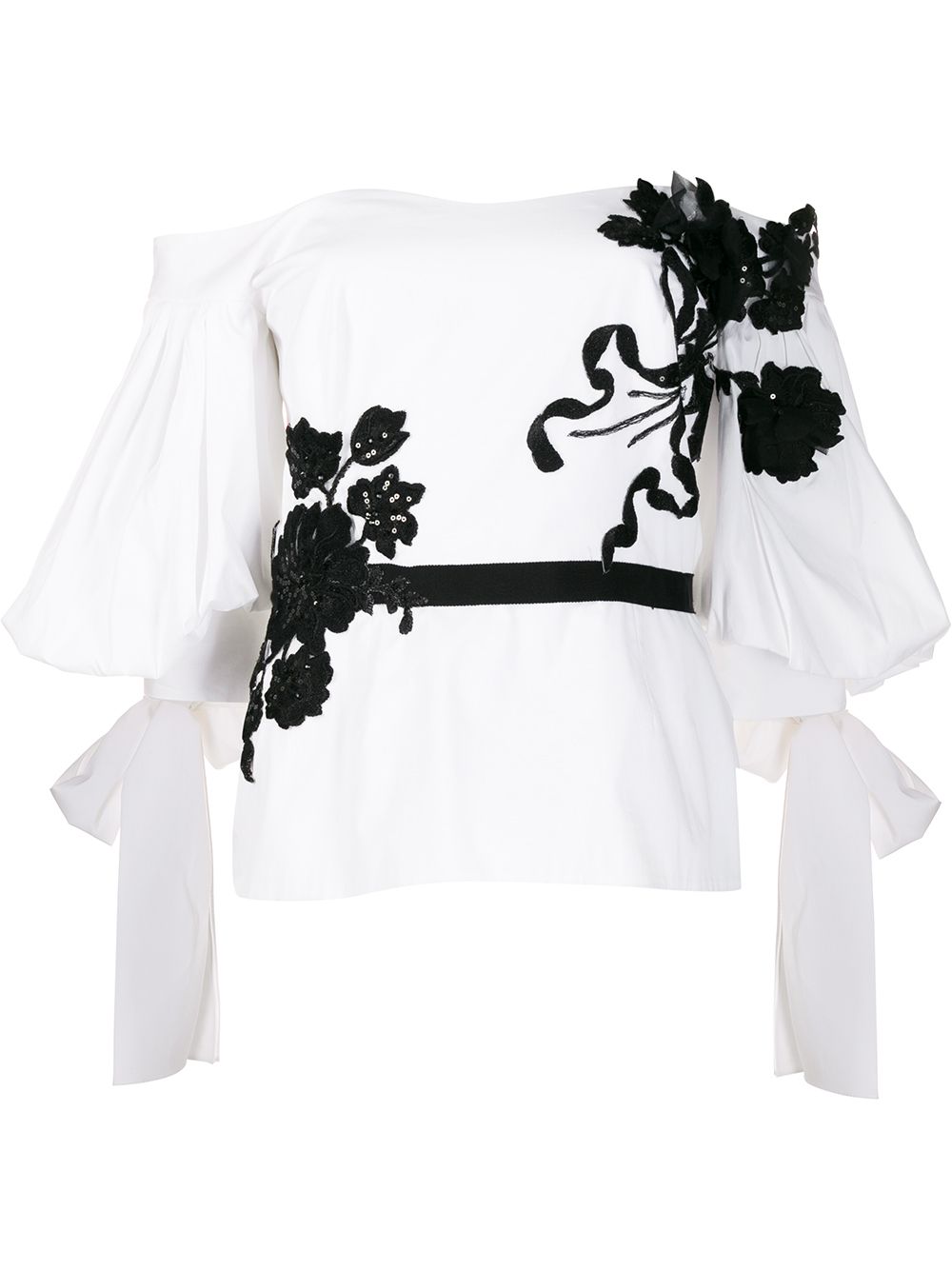 фото Marchesa блузка с цветочной аппликацией