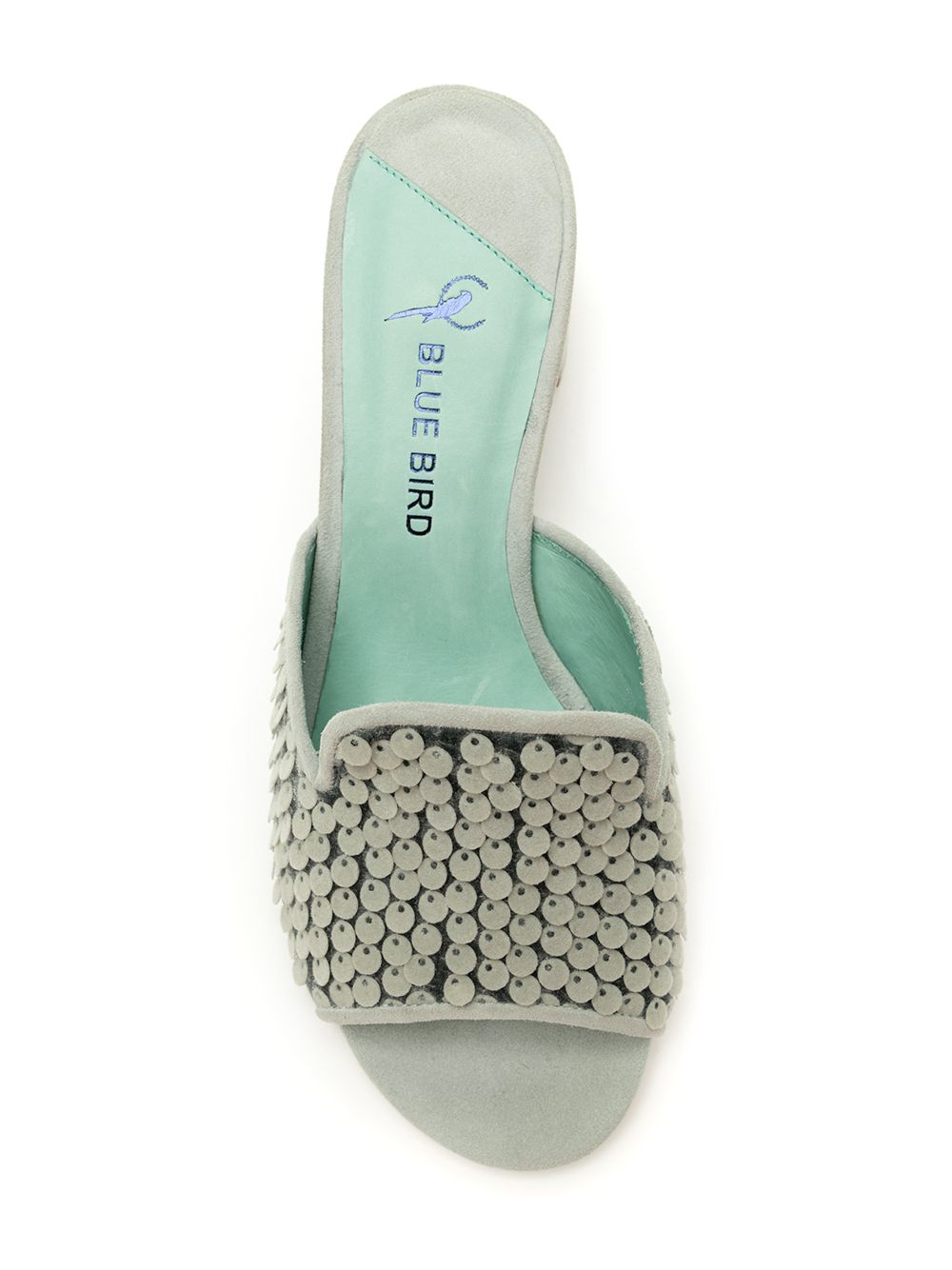 фото Blue bird shoes shower pump prata com paetê