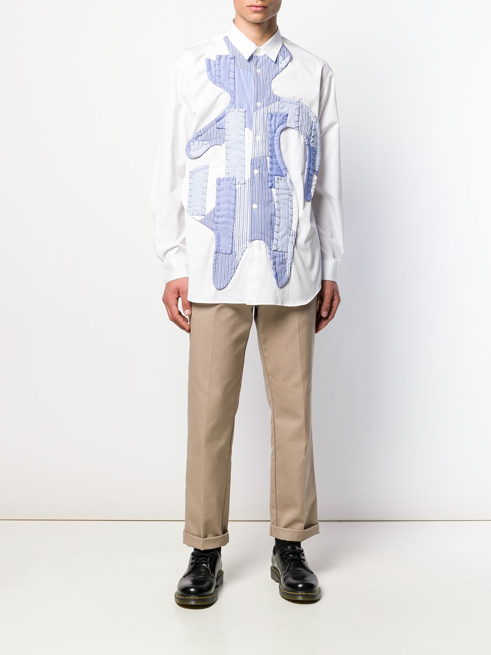 фото Comme des garçons shirt рубашка в технике пэчворк