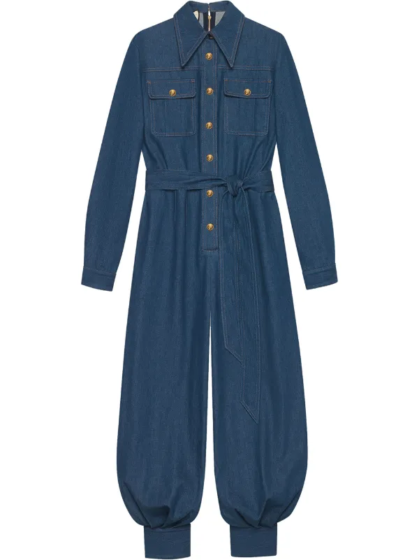 gucci denim jumpsuit