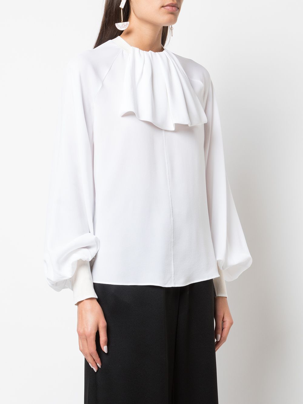 фото Loewe блузка lavaliere с воротником в рубчик