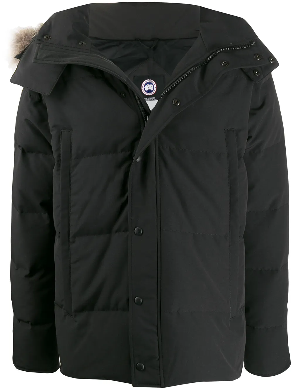 black short padded coat