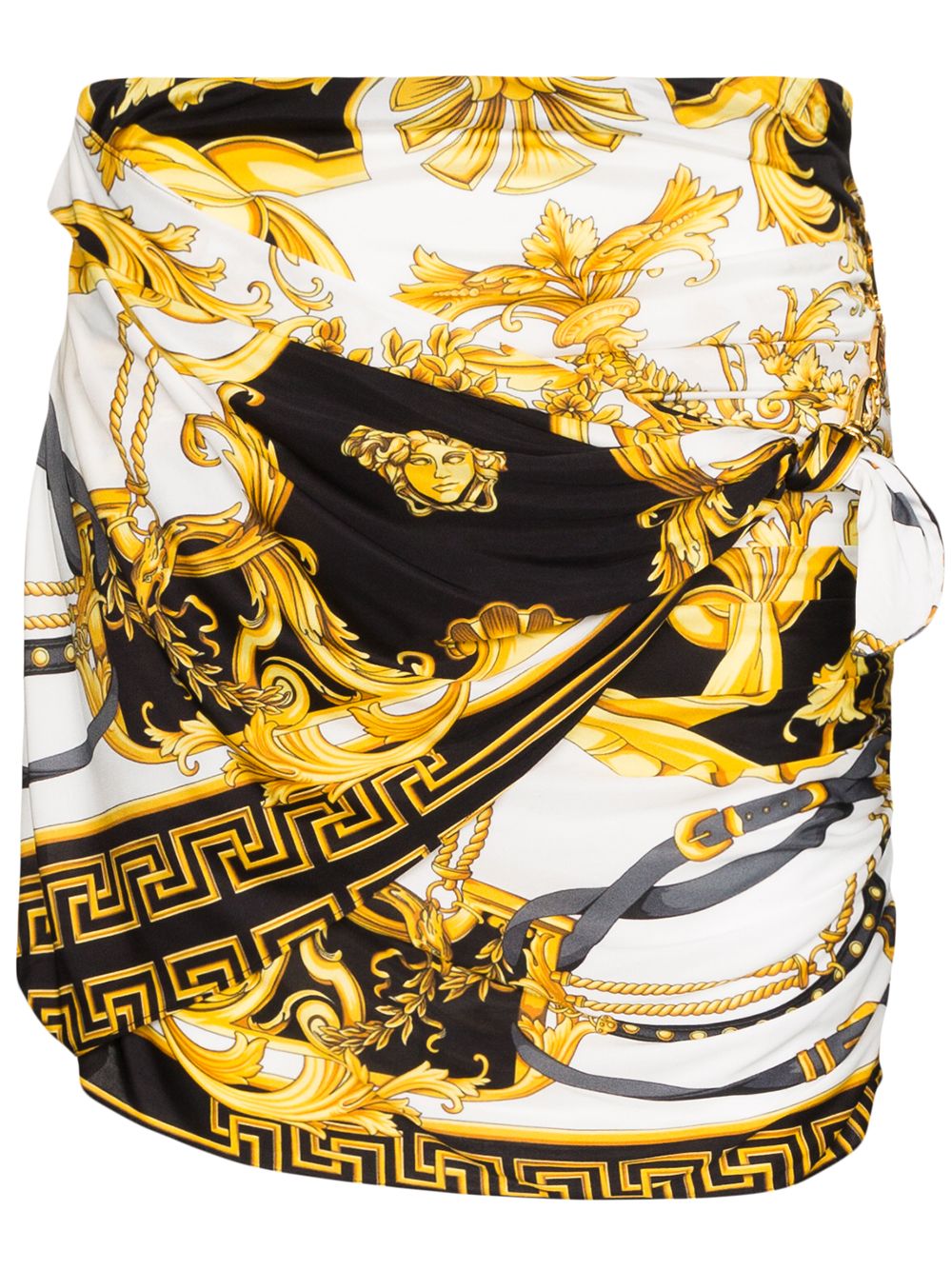 фото Versace присборенная юбка мини с принтом baroque